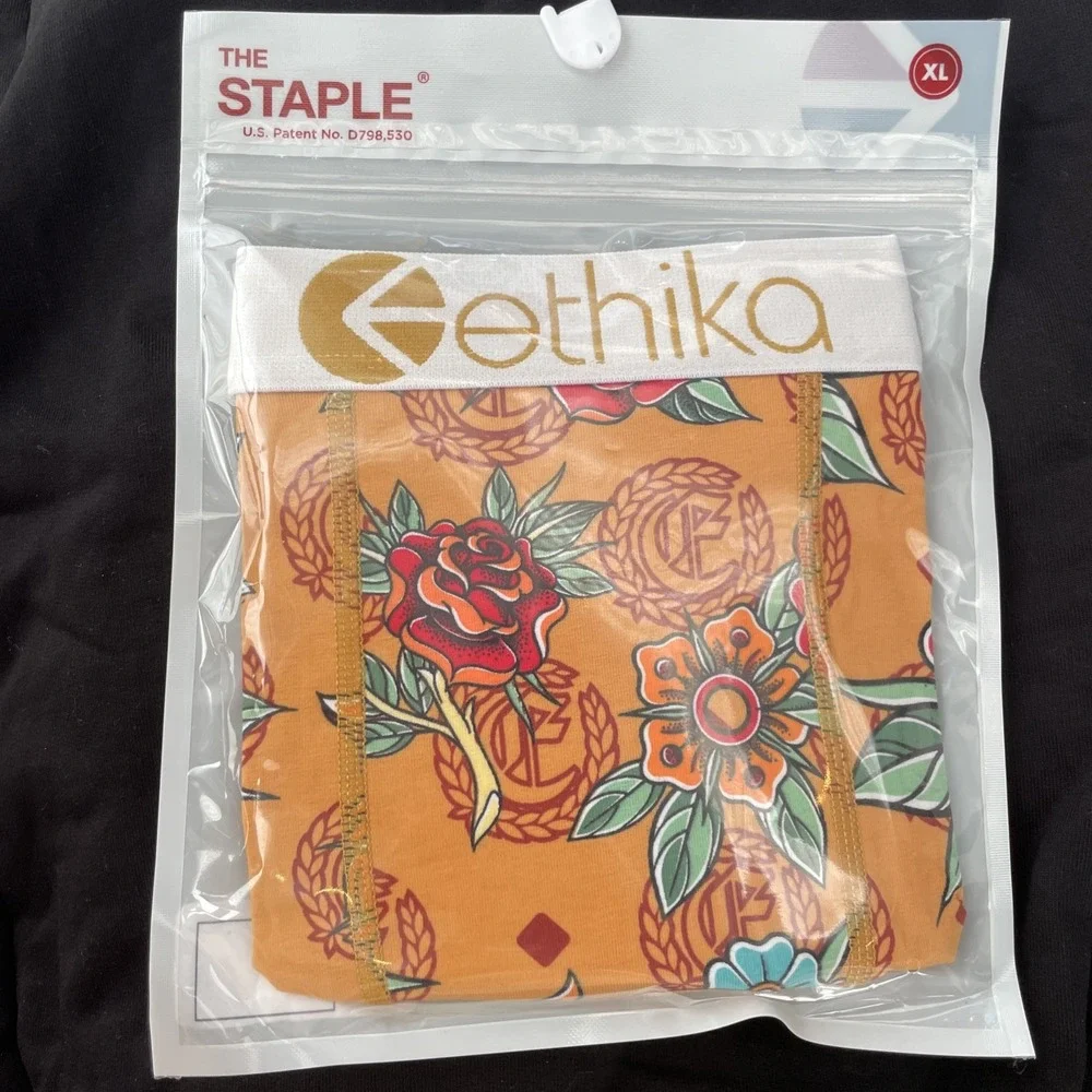 Ethika The Staple Fierce Rose Design Boxer Briefs Men's Size XL -‎ NEW